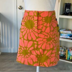 J. Crew Floral Sunburst A-line Skirt (size 4)